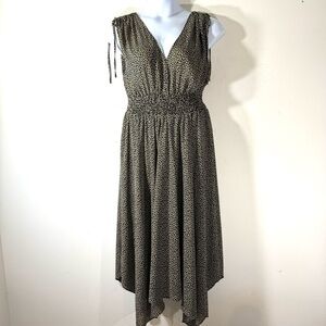 Banana Republic Giraffe Print Smocked Midi Dress